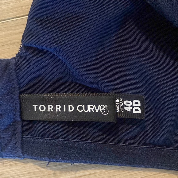 Torrid Curve Navy Lace Bra Size 40DD - Picture 4 of 4